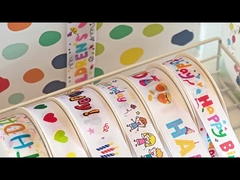 Bon anniversaire Ruban en coton imprimé