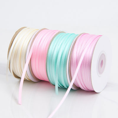 3mm étroite couleur assortie personnalisée haut de la durabilité polyester ruban satiné pour l'emballage cadeau