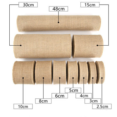 10 Yards Jute Burlap Ruban Plain Tissé coupé bords Burlap ruban de Noël