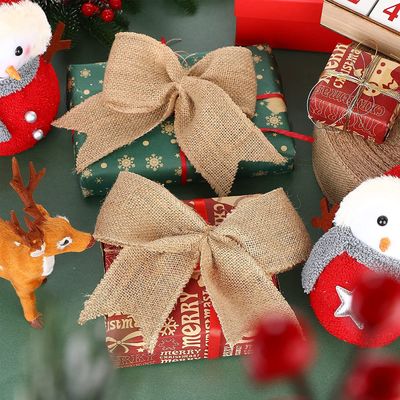 10 Yards Jute Burlap Ruban Plain Tissé coupé bords Burlap ruban de Noël