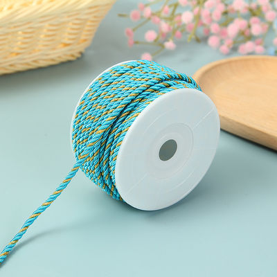 3 brins 2 mm-10 mm Polyester corde en nylon fil d'or mélangé pour le bracelet