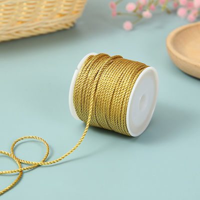 3 brins 2 mm-10 mm Polyester corde en nylon fil d'or mélangé pour le bracelet