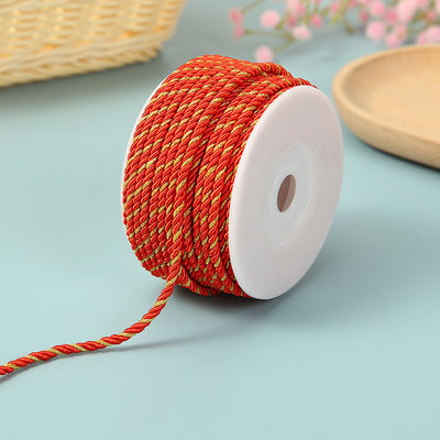 3 brins 2 mm-10 mm Polyester corde en nylon fil d'or mélangé pour le bracelet