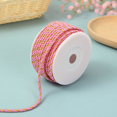 3 brins 2 mm-10 mm Polyester corde en nylon fil d'or mélangé pour le bracelet