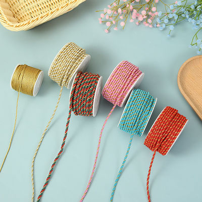 3 brins 2 mm-10 mm Polyester corde en nylon fil d'or mélangé pour le bracelet