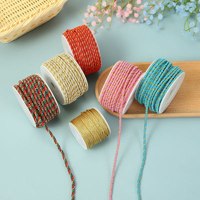 3 brins 2 mm-10 mm Polyester corde en nylon fil d'or mélangé pour le bracelet