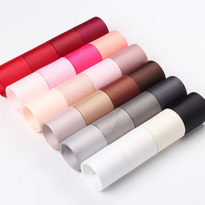 Ruban polyester gros grain de couleur assortie 3mm-100mm solide pour l'emballage de cadeaux et l'artisanat de bricolage