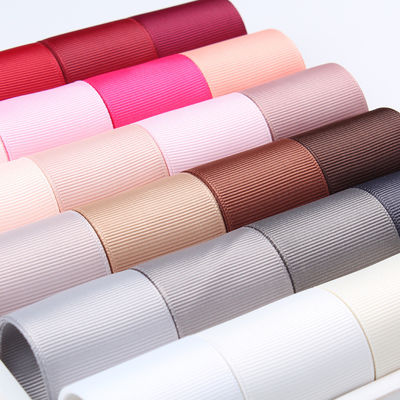 Ruban polyester gros grain de couleur assortie 3mm-100mm solide pour l'emballage de cadeaux et l'artisanat de bricolage
