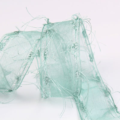 25mm-50mm Tassel Edge Polyester Organza ruban pour le chocolat de fleurs emballage cadeau et décoration de vêtements