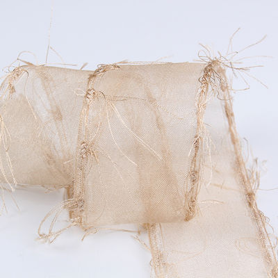 25mm-50mm Tassel Edge Polyester Organza ruban pour le chocolat de fleurs emballage cadeau et décoration de vêtements