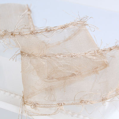 25mm-50mm Tassel Edge Polyester Organza ruban pour le chocolat de fleurs emballage cadeau et décoration de vêtements