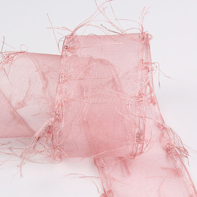 25mm-50mm Tassel Edge Polyester Organza ruban pour le chocolat de fleurs emballage cadeau et décoration de vêtements