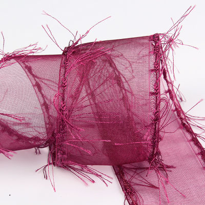 25mm-50mm Tassel Edge Polyester Organza ruban pour le chocolat de fleurs emballage cadeau et décoration de vêtements