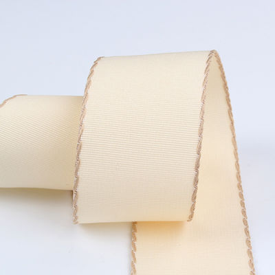 10 mm-38 mm ruban de polyester cousu à gros grain ISO9001 modèle solide