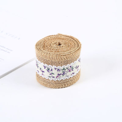 6.5cm Jute Burlap Ruban Plain Satin Bordures tissées 10 Yards Eco Friendly