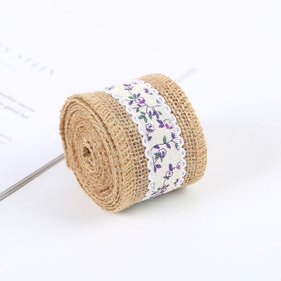 6.5cm Jute Burlap Ruban Plain Satin Bordures tissées 10 Yards Eco Friendly