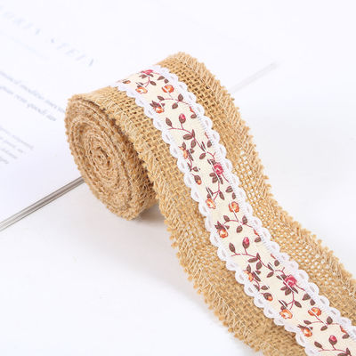 6.5cm Jute Burlap Ruban Plain Satin Bordures tissées 10 Yards Eco Friendly