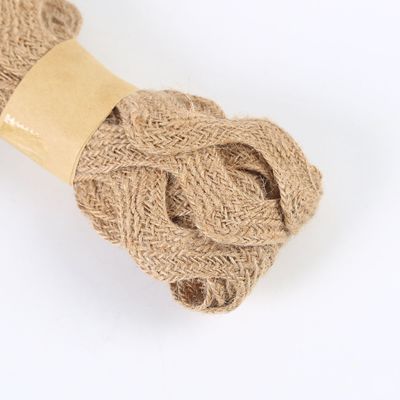 Ruban de jute à couleur solide ISO14001 Ruban de jute brun foncé