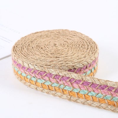 Ruban de tissu de jute rétro-or en tissu de tissu pour vêtements