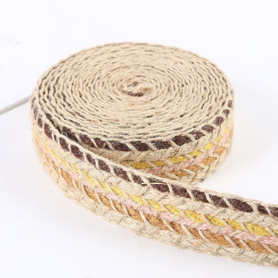 Ruban de tissu de jute rétro-or en tissu de tissu pour vêtements