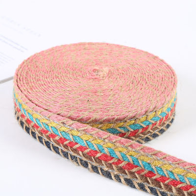 Ruban de tissu de jute rétro-or en tissu de tissu pour vêtements