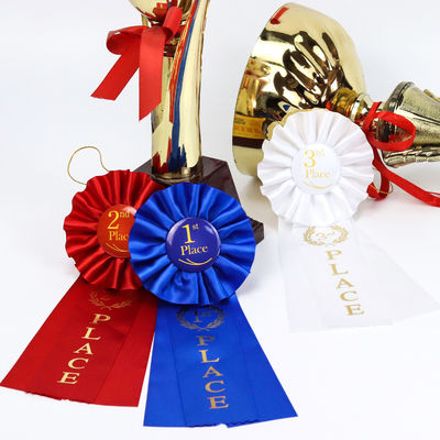 Blanc bleu préfabriqué arcs en satin médaille arcs en satin pour l' artisanat