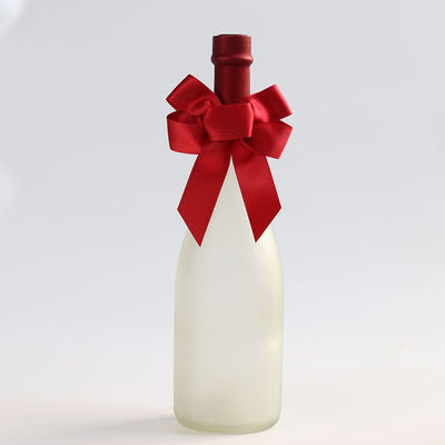 Boucles élastiques en satin brun Enveloppe cadeau pour bouteille de vin rouge