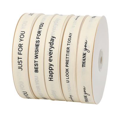 Ruban blanc de grain gros 20 mm Ruban de coton imprimé OEM Eco-friendly