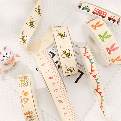 Ruban cadeau personnalisé de dessins animés 1 cm-2,5 cm Ruban d'impression animale Blanc