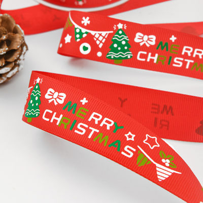 2 cm 2,5 cm rubans de Noël imprimés ISO14001 ruban de Noël personnalisé