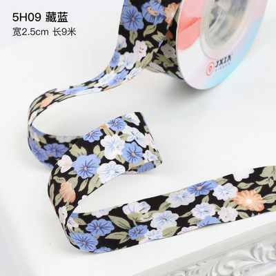 Ruban en coton imprimé en fleurs 25 mm Ruban cadeau personnalisé