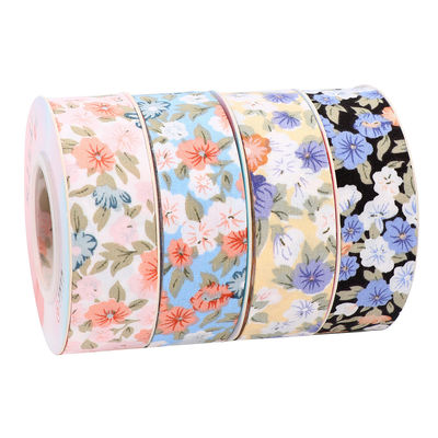 Ruban en coton imprimé en fleurs 25 mm Ruban cadeau personnalisé