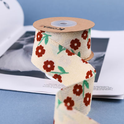 OEM Blossom art floral ruban imprimé 40mm ruban personnalisé avec logo