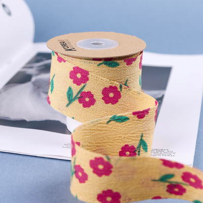 OEM Blossom art floral ruban imprimé 40mm ruban personnalisé avec logo