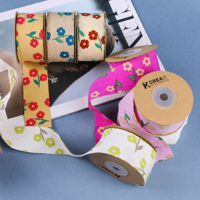 OEM Blossom art floral ruban imprimé 40mm ruban personnalisé avec logo