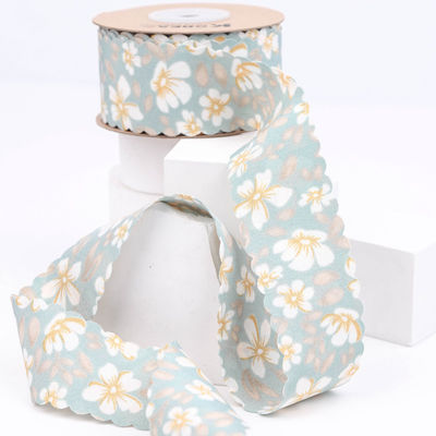 Ruban de grain gros personnalisé floral ruban de bord tissé pour emballage cadeau