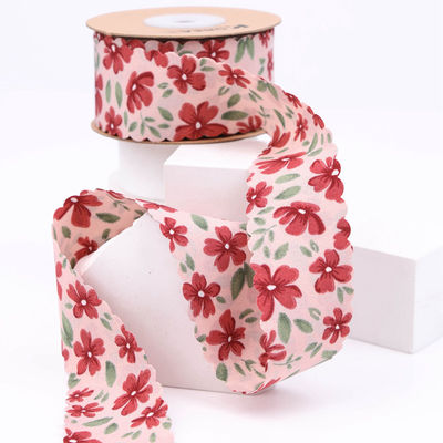 Ruban de grain gros personnalisé floral ruban de bord tissé pour emballage cadeau