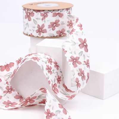 Ruban de grain gros personnalisé floral ruban de bord tissé pour emballage cadeau