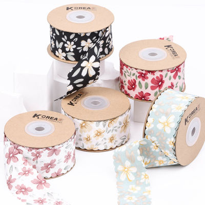 Ruban de grain gros personnalisé floral ruban de bord tissé pour emballage cadeau