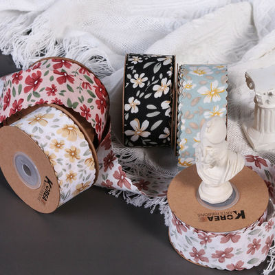 Ruban de grain gros personnalisé floral ruban de bord tissé pour emballage cadeau