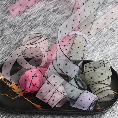 10mm-60mm Dot Velour filé ruban de broderie double face ruban de velours