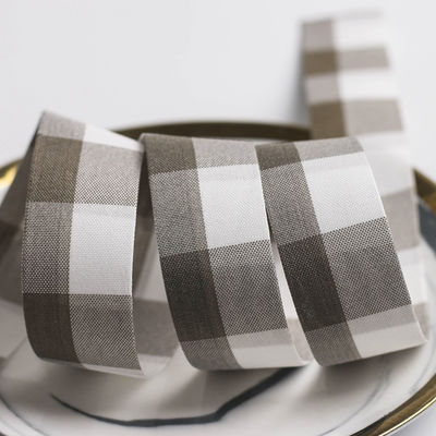 Ruban filaire à carreaux noir et blanc 7 mm-40 mm Polyester