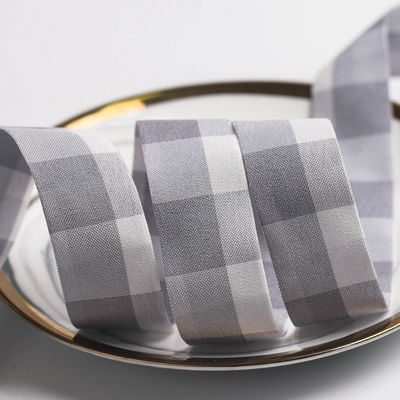 Ruban filaire à carreaux noir et blanc 7 mm-40 mm Polyester
