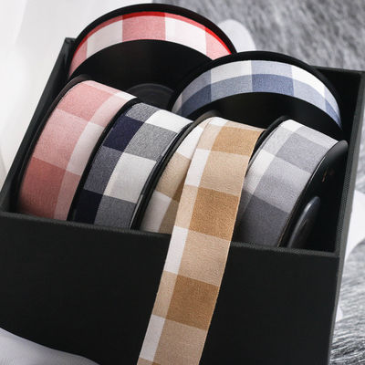 Ruban filaire à carreaux noir et blanc 7 mm-40 mm Polyester