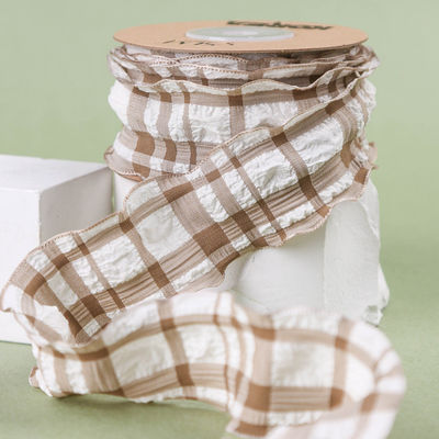 Corée La corde bleue et blanche du ruban gingham 38mm polyester ruban rose tartan
