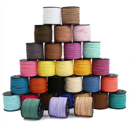 Ruban de velours câblé en cuir suède 3 mm Ruban de velours double face