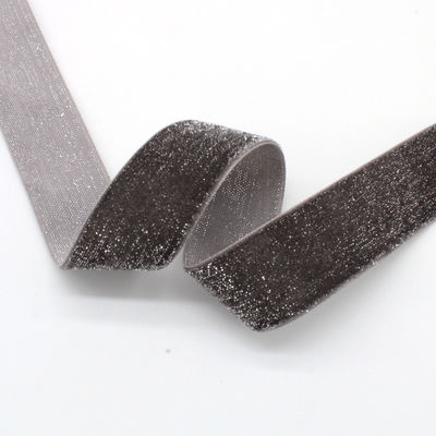 Le ruban de velours argenté doré brillant 10 mm-38 mm