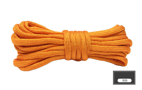 Corde de nylon orange colorée ISO9001 Corde en polyester à double tresse