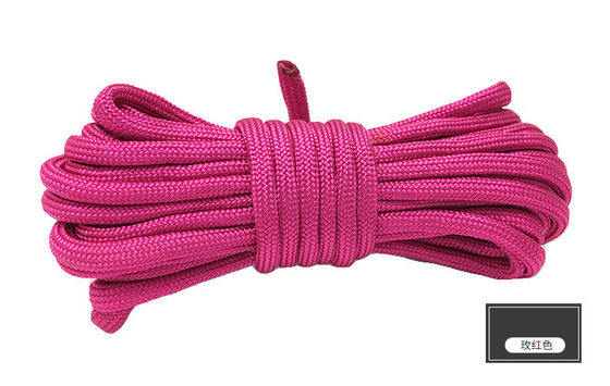 Corde de nylon orange colorée ISO9001 Corde en polyester à double tresse