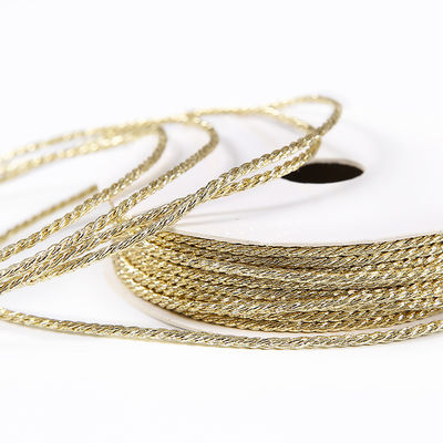 Corde en polyester tressée en or et argentée en 5 mm tressée en 3 brins